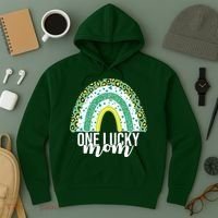 One Lucky Mom Rainbow St Patrick's Day Hoodie thumb 3