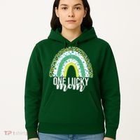 One Lucky Mom Rainbow St Patrick's Day Hoodie thumb 5