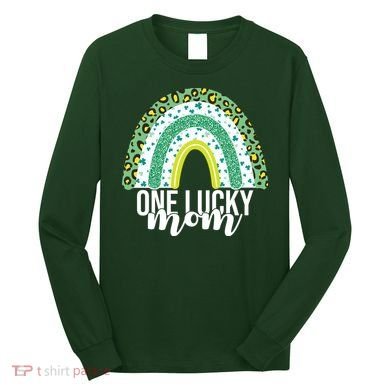 One Lucky Mom Rainbow St Patrick's Day Long Sleeve Shirt