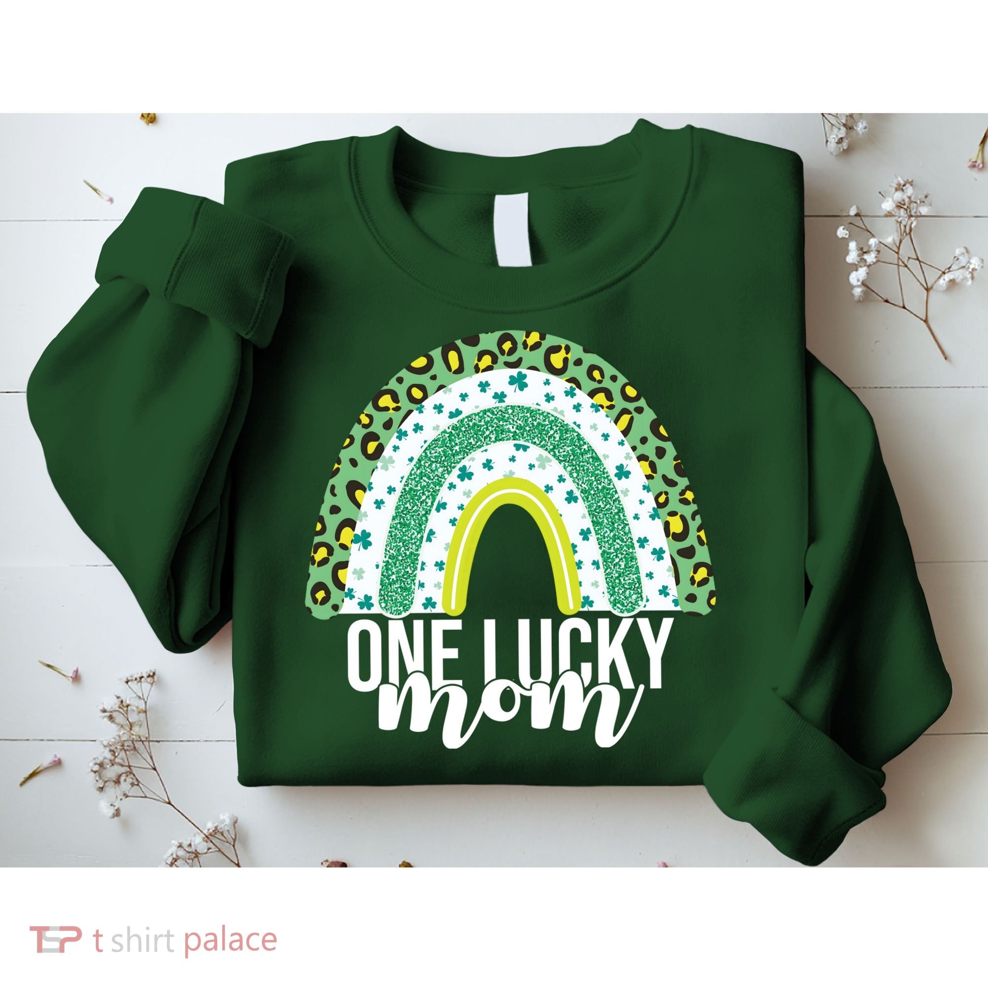 One Lucky Mom Rainbow St Patrick's Day Sweatshirt