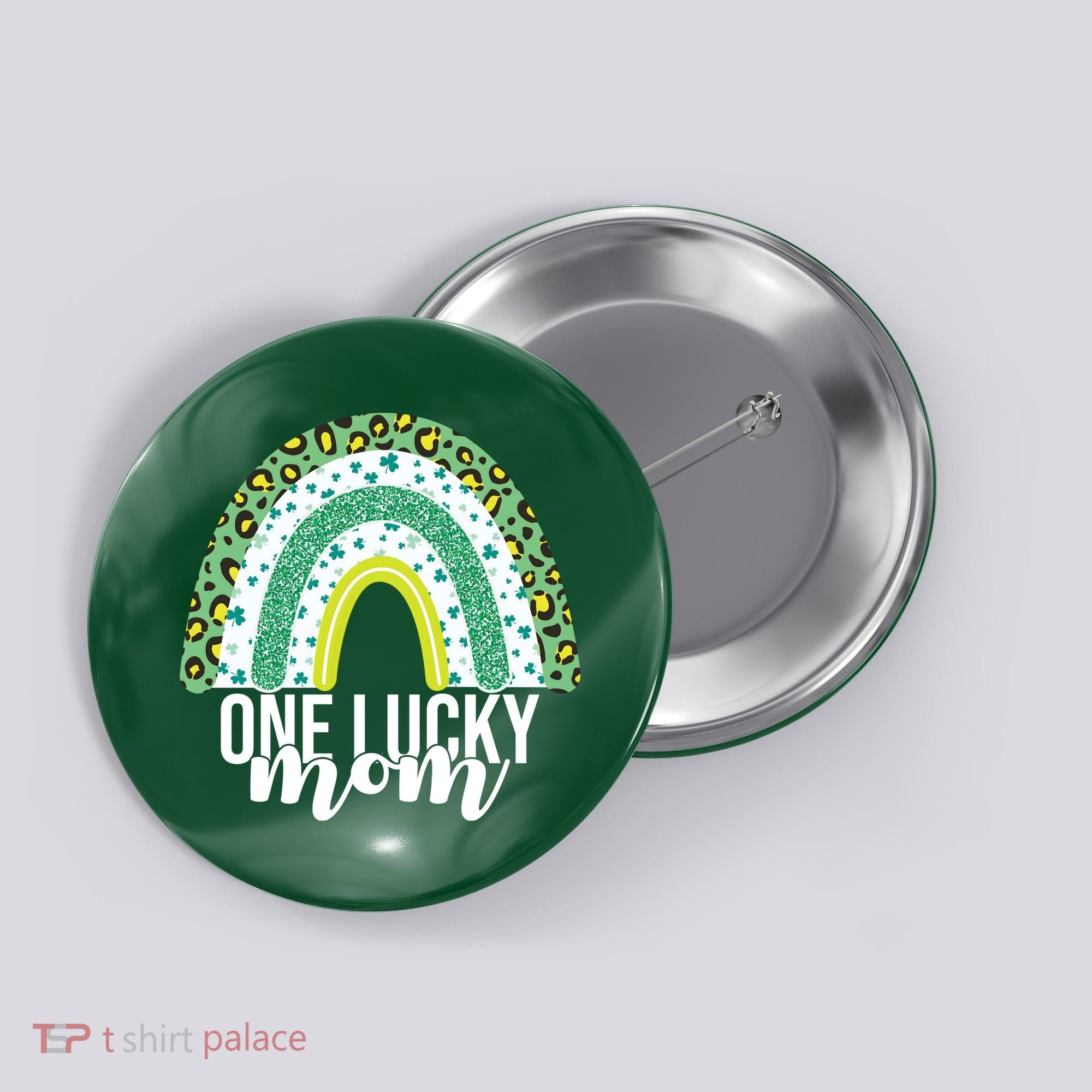 One Lucky Mom Rainbow St Patrick's Day Button