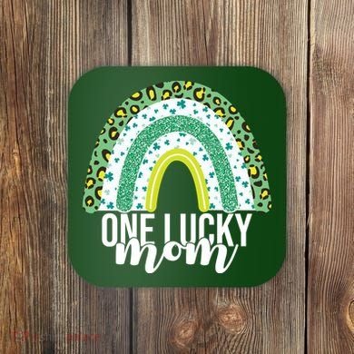 One Lucky Mom Rainbow St Patrick's Day Coaster