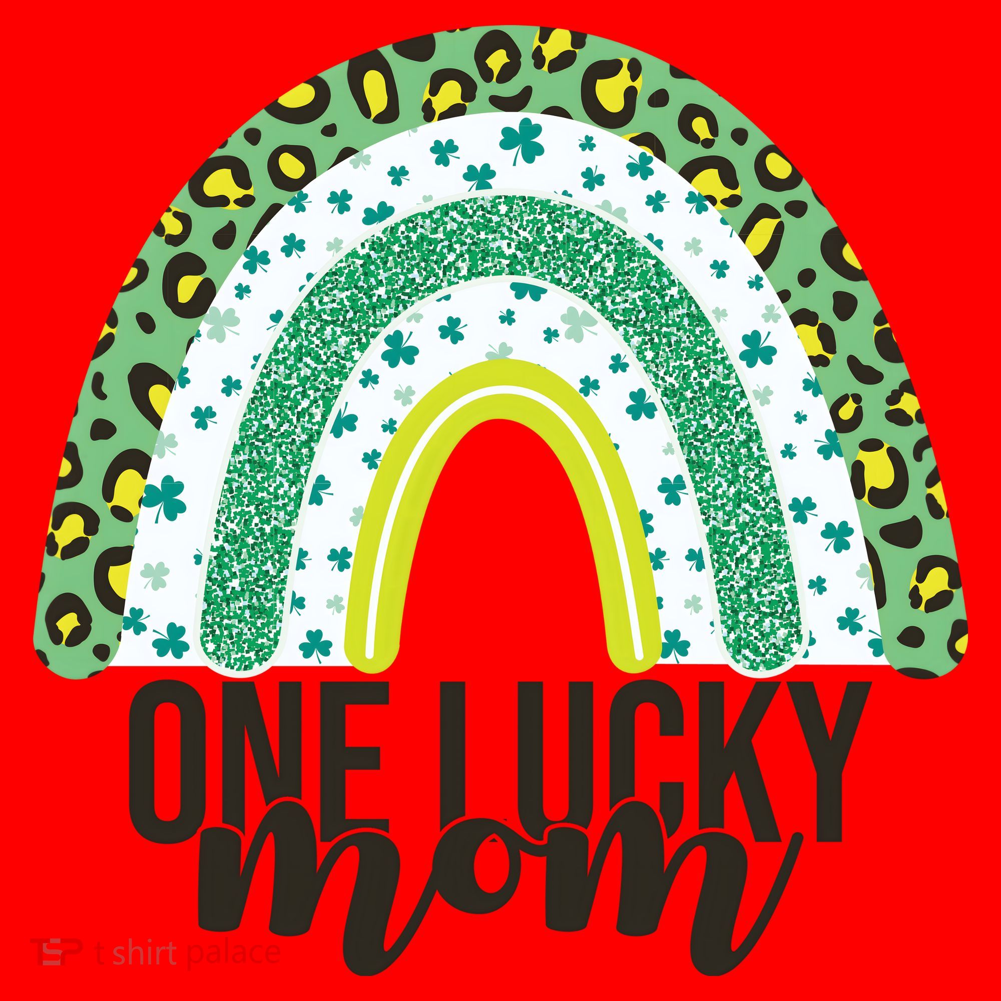 One Lucky Mom Rainbow St Patrick's Day Santa Hat