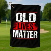 Old Lives Matter Distressed Golf Towel thumb 1