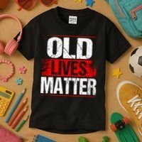 Old Lives Matter Distressed Kids T-Shirt thumb 3