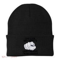 Oh Look My Wife's Last Nerve I Want To Touch It Fun Husband Beanie thumb 0