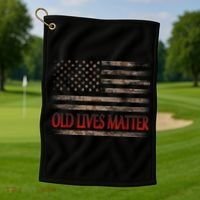 Old Lives Matter 40th 50th 60th 70th Birthday Golf Towel thumb 1