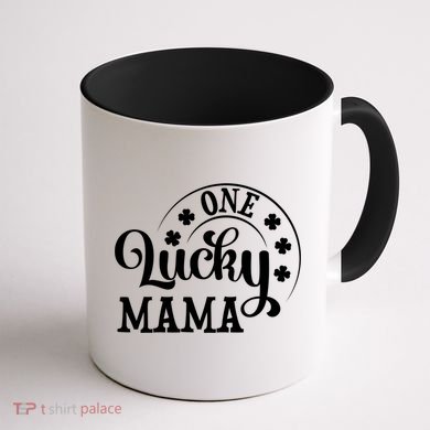 One Lucky Mama Saint Patricks Day Gift Coffee Mug back