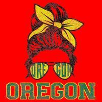 Oregon Lovers Messy Bun Oregon Souvenir Women Santa Hat thumb 1