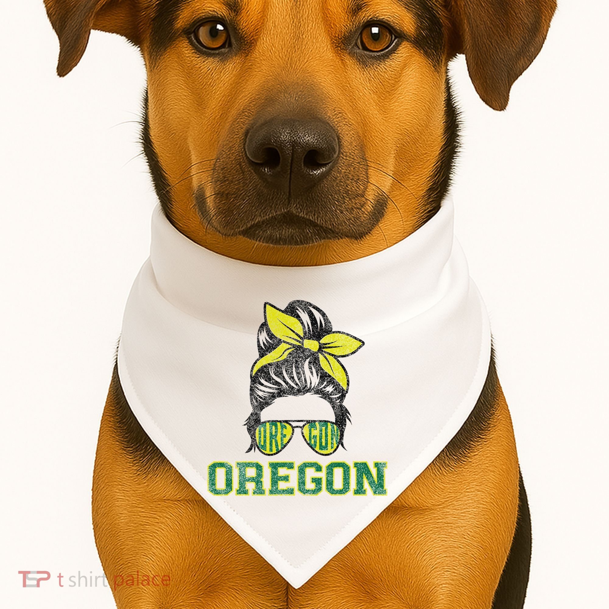 Oregon Lovers Messy Bun Oregon Souvenir Women USA-Made Doggie Bandana