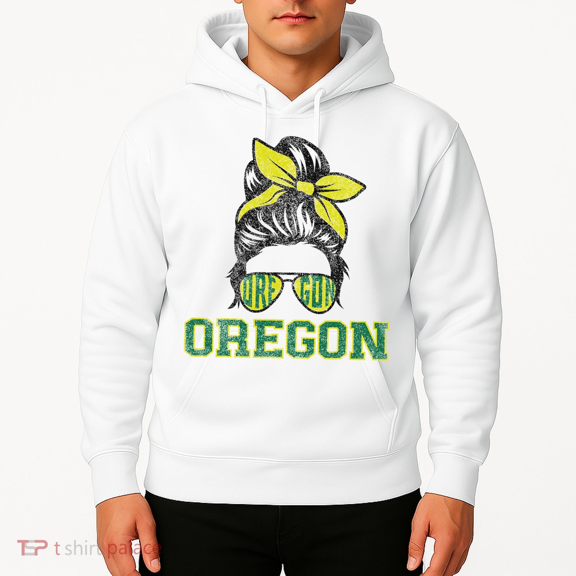 Oregon Lovers Messy Bun Oregon Souvenir Women Hoodie