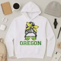 Oregon Lovers Messy Bun Oregon Souvenir Women Hoodie thumb 3