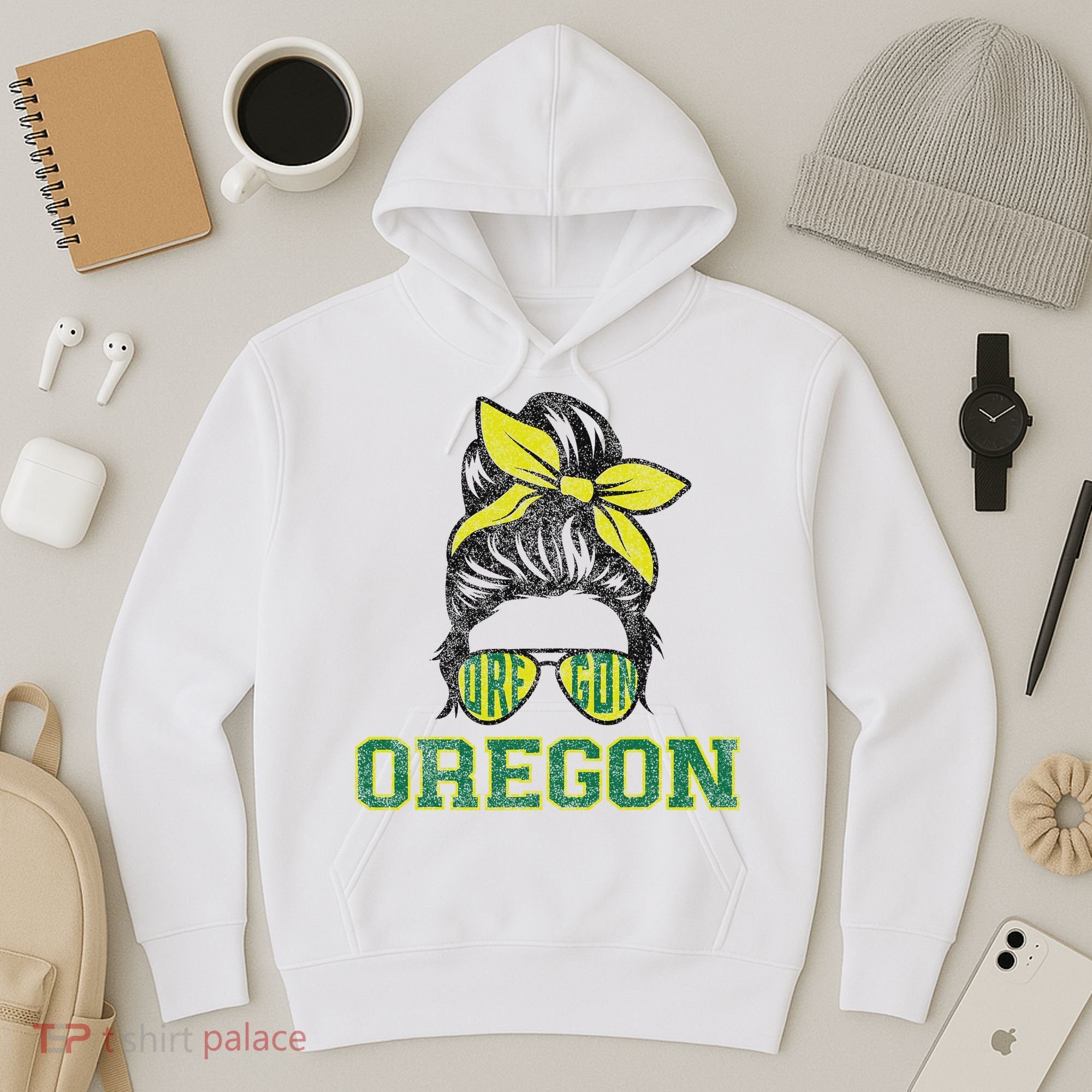 Oregon Lovers Messy Bun Oregon Souvenir Women Hoodie