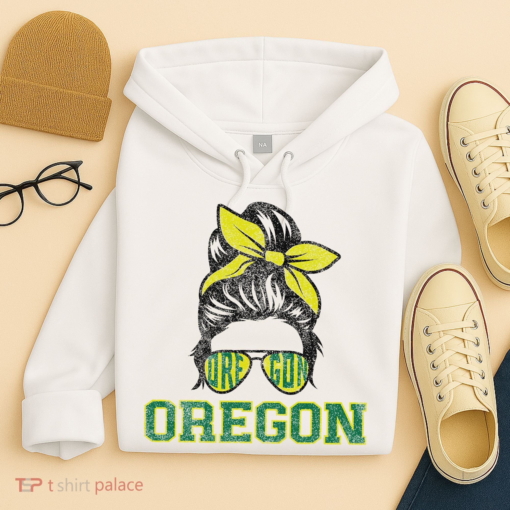 Oregon Lovers Messy Bun Oregon Souvenir Women Hoodie
