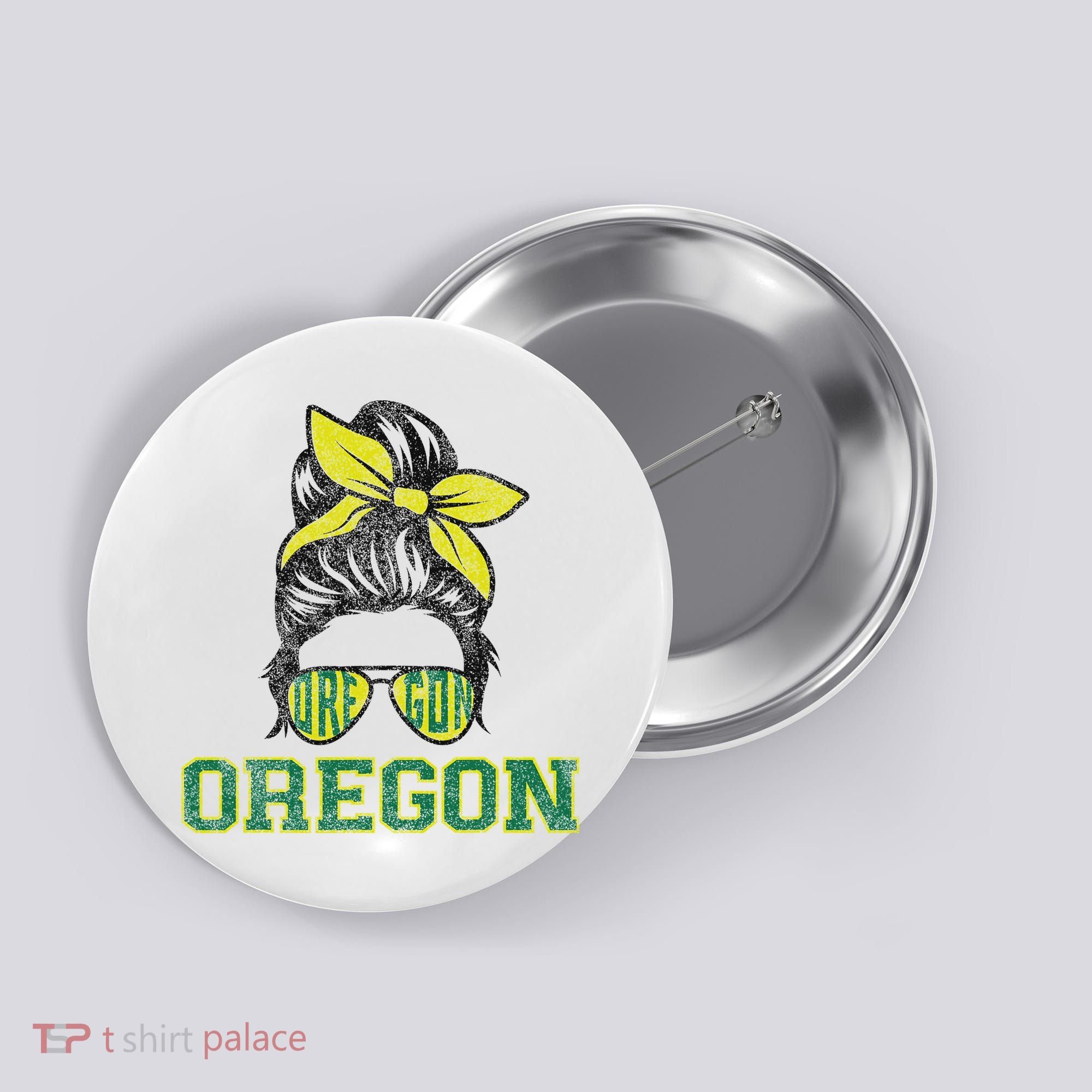 Oregon Lovers Messy Bun Oregon Souvenir Women Button