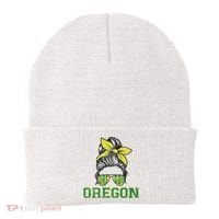 Oregon Lovers Messy Bun Oregon Souvenir Women Beanie thumb 0