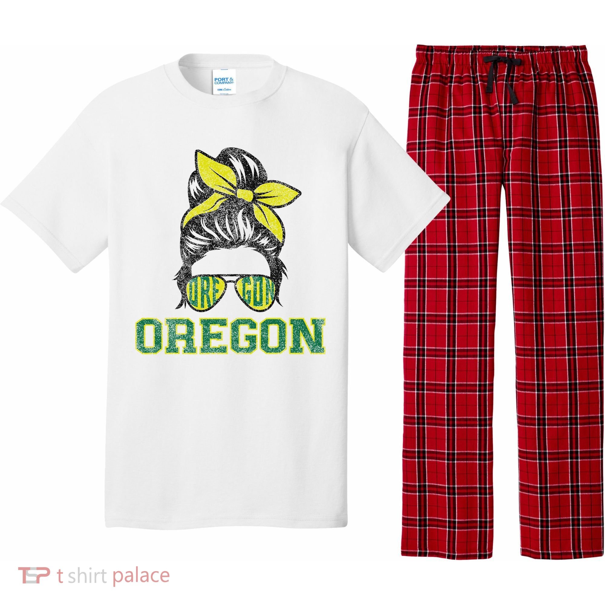 Oregon Lovers Messy Bun Oregon Souvenir Women Pajama Set
