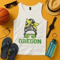 Oregon Lovers Messy Bun Oregon Souvenir Women Tank Top thumb 4