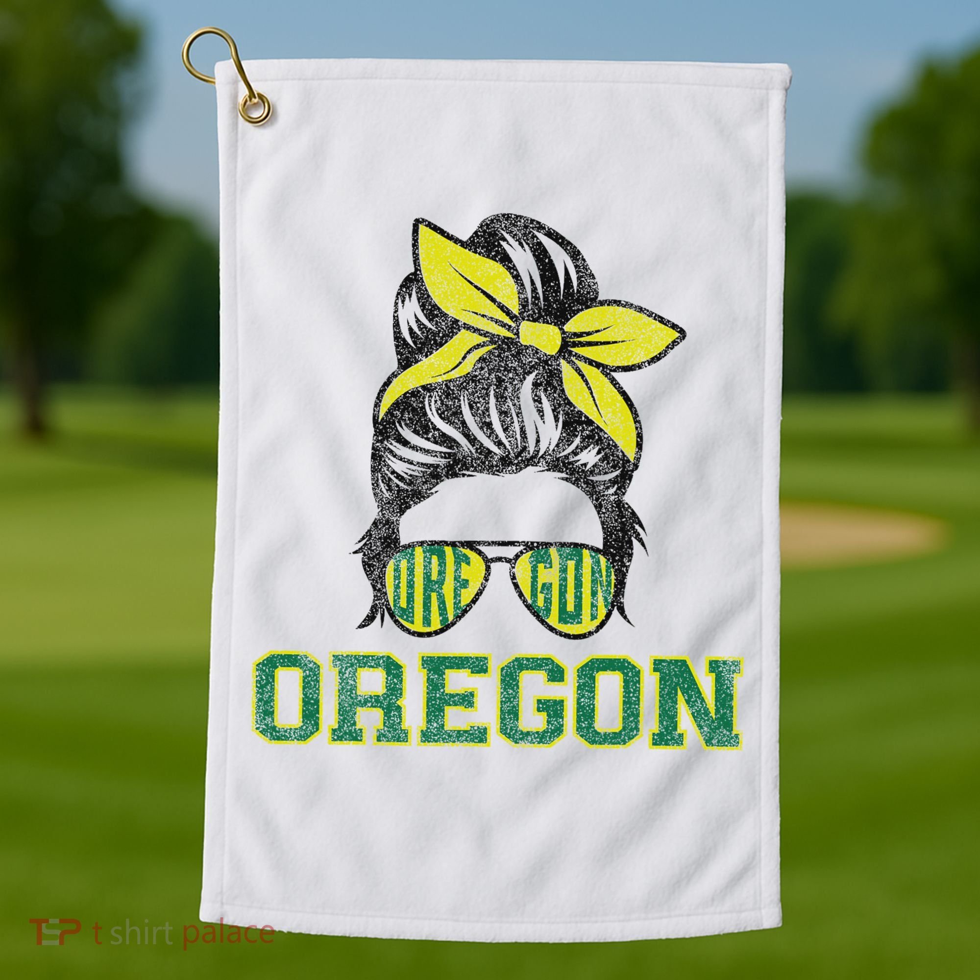 Oregon Lovers Messy Bun Oregon Souvenir Women Golf Towel