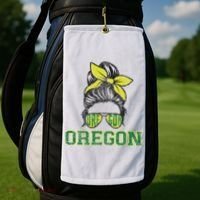 Oregon Lovers Messy Bun Oregon Souvenir Women Golf Towel thumb 2