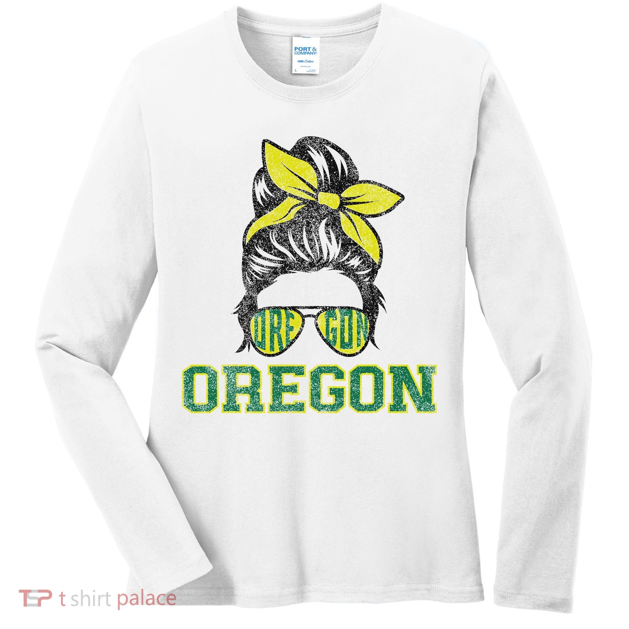Oregon Lovers Messy Bun Oregon Souvenir Women Women's Long Sleeve Shirt