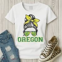 Oregon Lovers Messy Bun Oregon Souvenir Women Women's T-Shirt thumb 3
