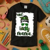 One Lucky Mama Kids T-Shirt thumb 3