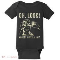 Oh Look Nobody Gives A Shit Sarcastic Retro Baby Bodysuit thumb 0