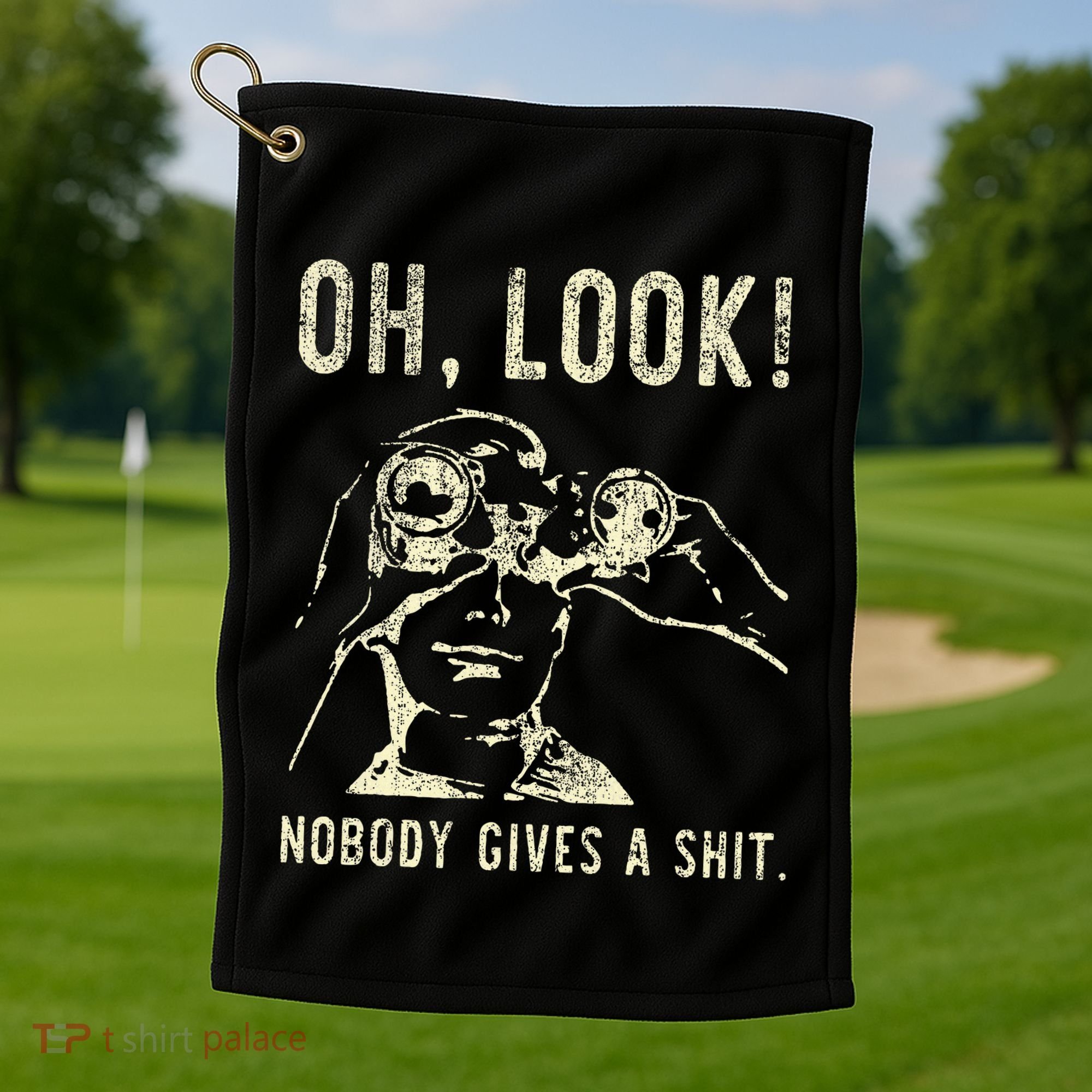 Oh Look Nobody Gives A Shit Sarcastic Retro Golf Towel