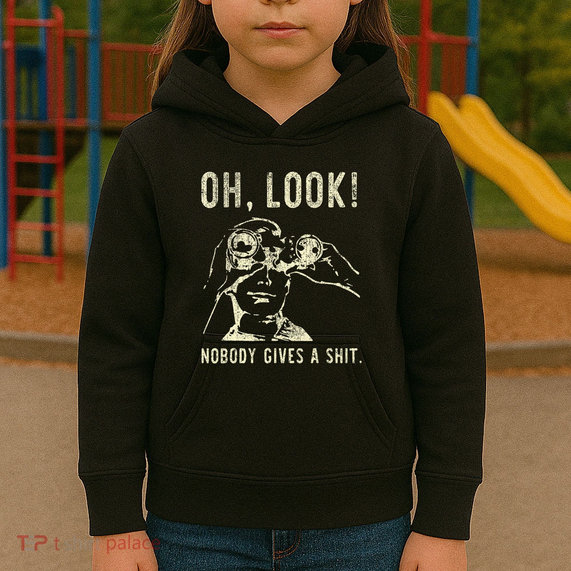 Oh Look Nobody Gives A Shit Sarcastic Retro Kids Hoodie
