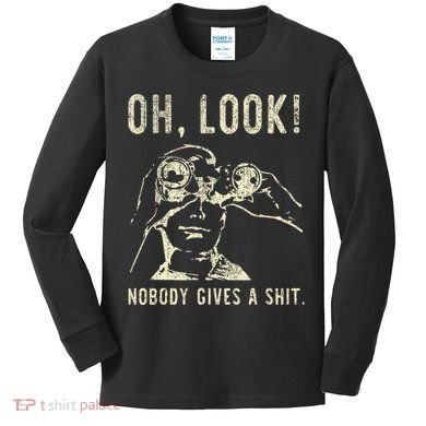 Oh Look Nobody Gives A Shit Sarcastic Retro Kids Long Sleeve Shirt