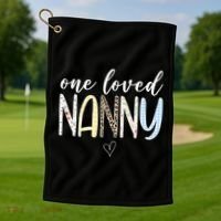 One Loved Nanny Cute Gift Golf Towel thumb 1
