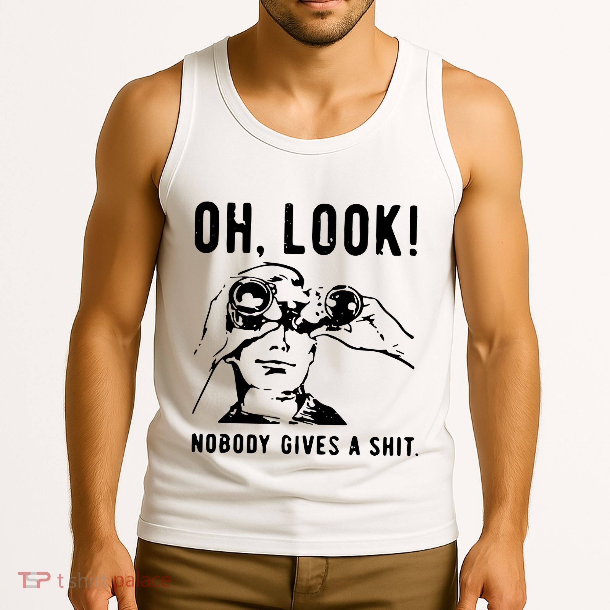 Oh Look Nobody Gives A Shit Offensive Men Nobody Cares Mocking Novelty Tank Top