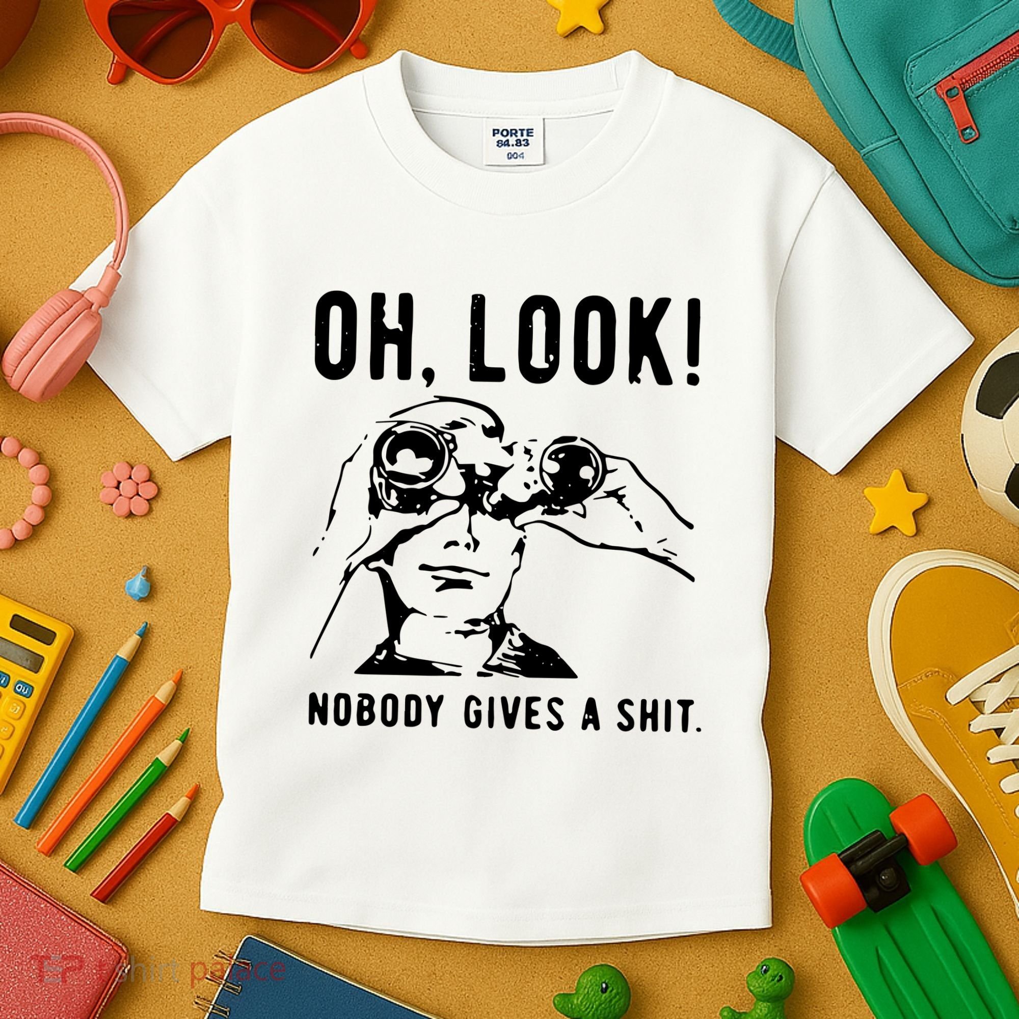 Oh Look Nobody Gives A Shit Offensive Men Nobody Cares Mocking Novelty Kids T-Shirt