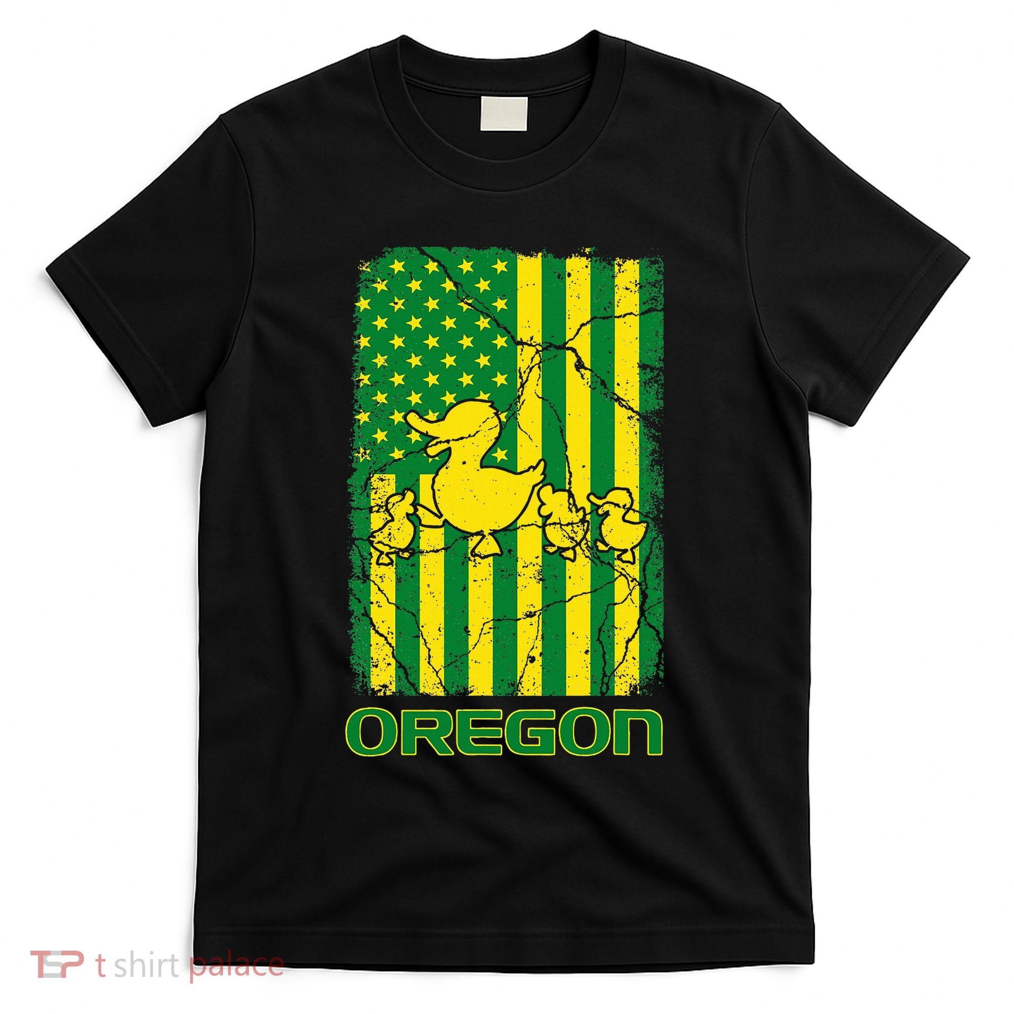 Oregon Lovers Oregon Souvenir Patriotic Retro American Flag T-Shirt