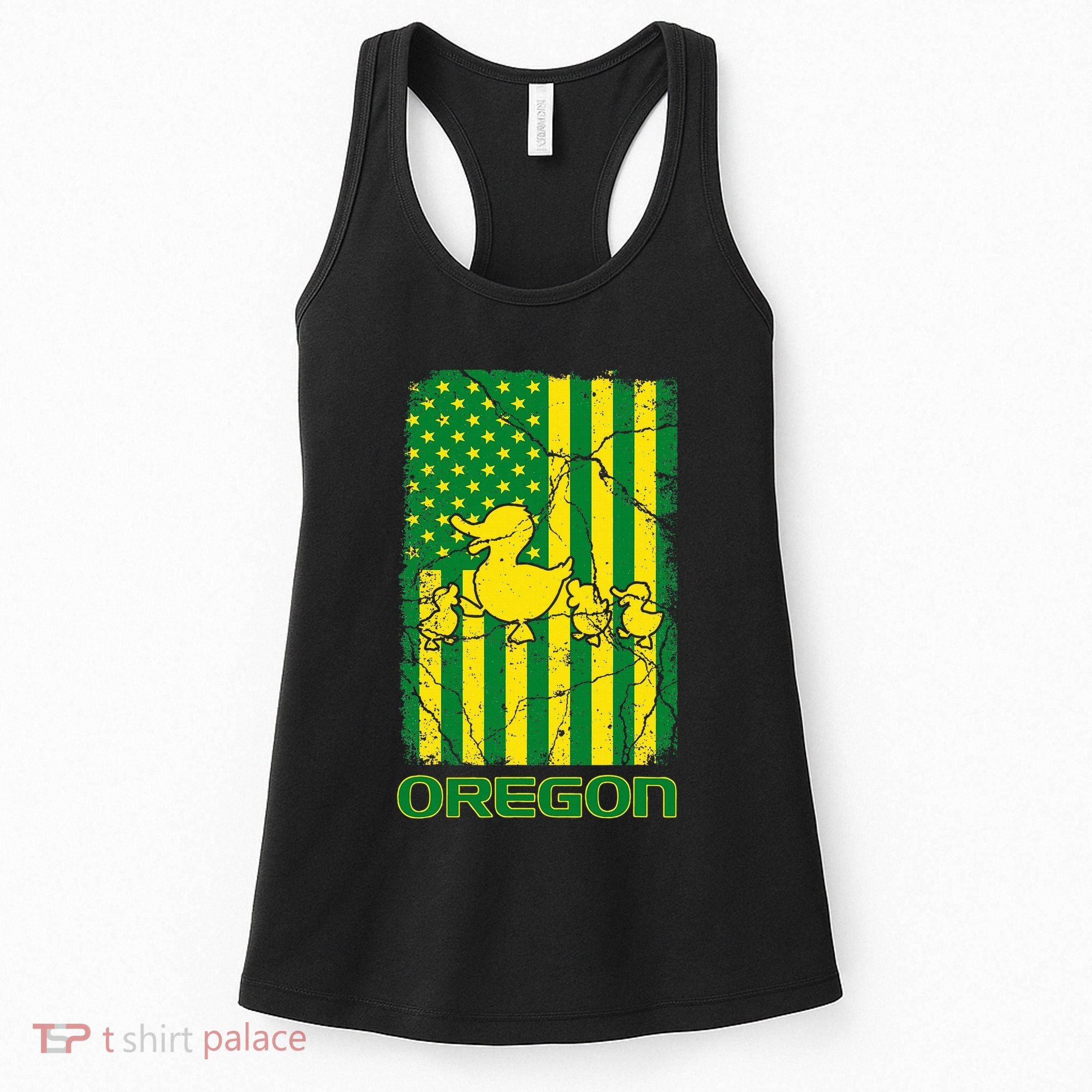 Oregon Lovers Oregon Souvenir Patriotic Retro American Flag Women's Tank Top