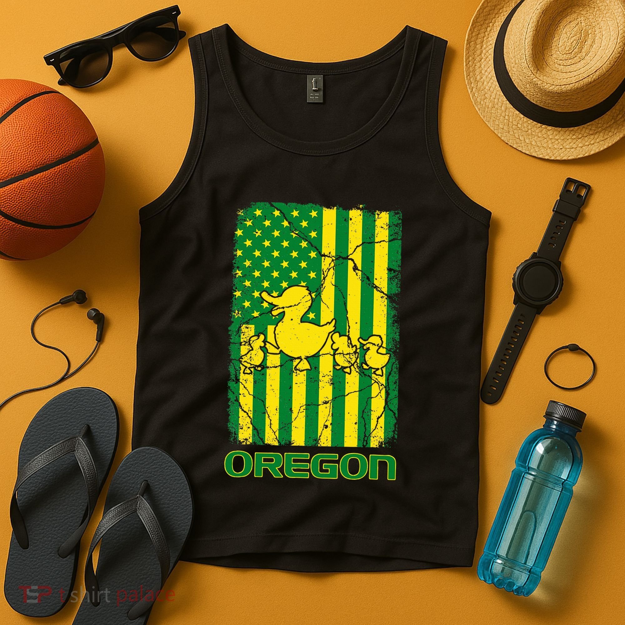 Oregon Lovers Oregon Souvenir Patriotic Retro American Flag Tank Top
