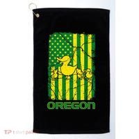 Oregon Lovers Oregon Souvenir Patriotic Retro American Flag Golf Towel thumb 0
