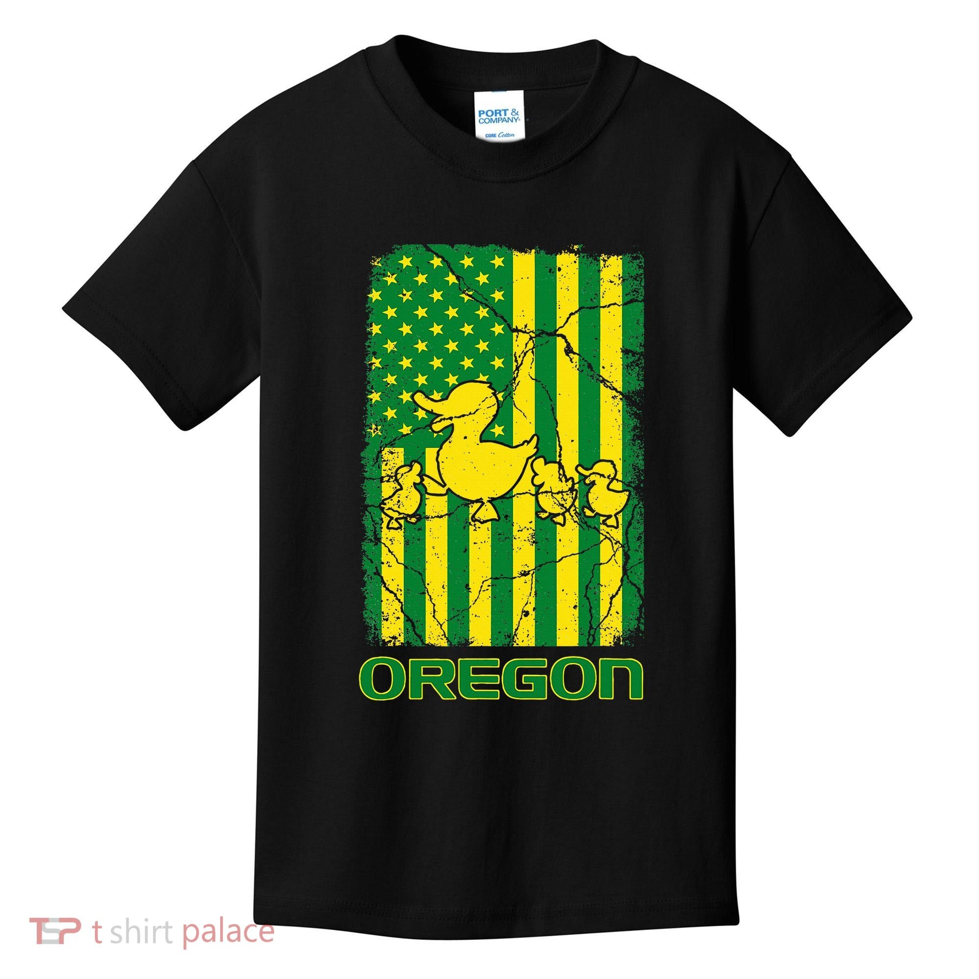 Oregon Lovers Oregon Souvenir Patriotic Retro American Flag Kids T-Shirt
