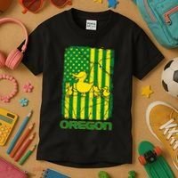 Oregon Lovers Oregon Souvenir Patriotic Retro American Flag Kids T-Shirt thumb 3