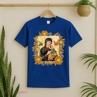 Our Lady Of Perpetual Help Blessed Mother Mary Catholic Icon Gift T-Shirt thumb 2