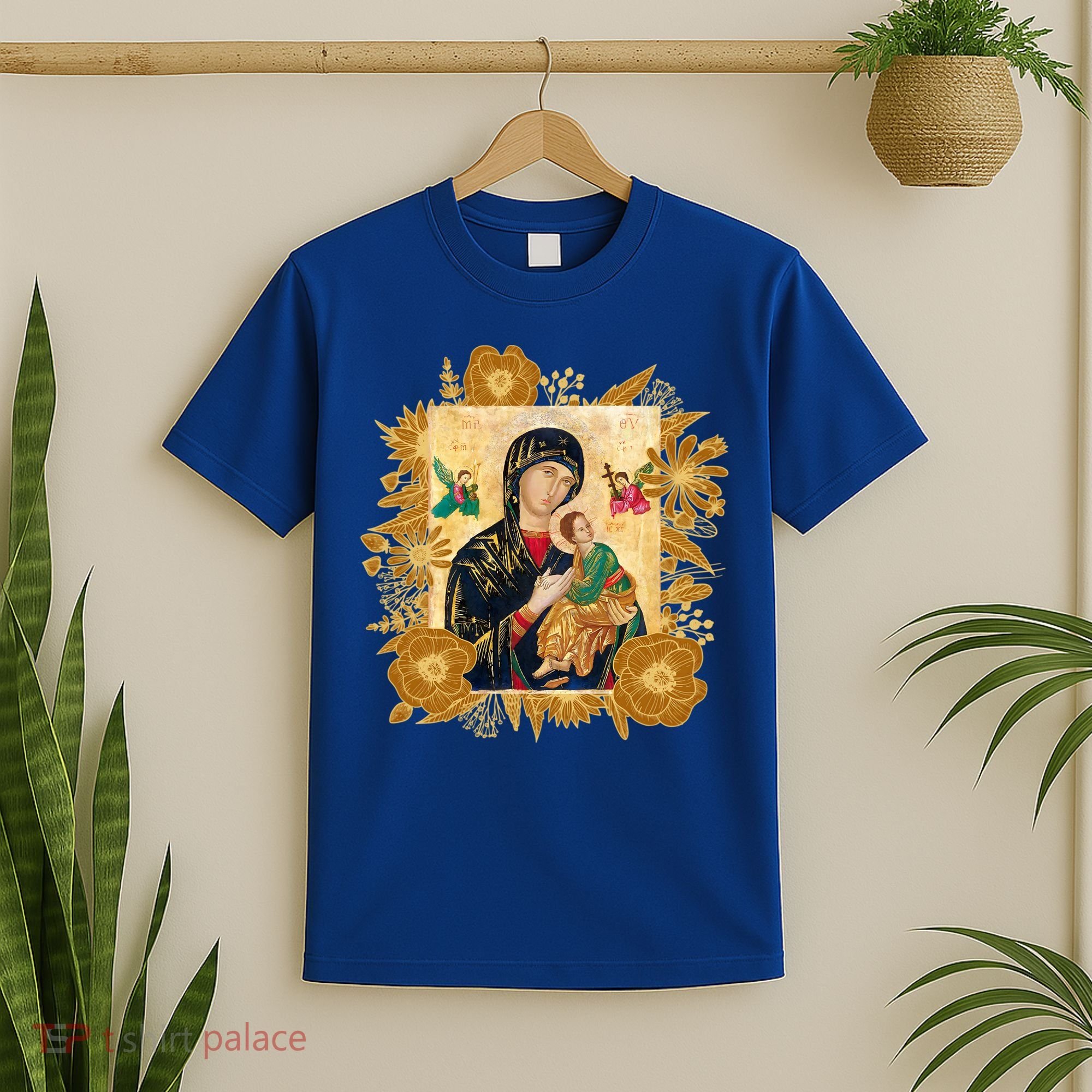Our Lady Of Perpetual Help Blessed Mother Mary Catholic Icon Gift T-Shirt