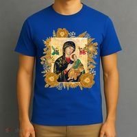 Our Lady Of Perpetual Help Blessed Mother Mary Catholic Icon Gift T-Shirt thumb 3