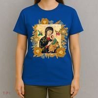 Our Lady Of Perpetual Help Blessed Mother Mary Catholic Icon Gift T-Shirt thumb 4