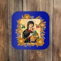 Our Lady Of Perpetual Help Blessed Mother Mary Catholic Icon Gift Coaster thumb 0