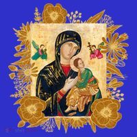 Our Lady Of Perpetual Help Blessed Mother Mary Catholic Icon Gift Polo thumb 2