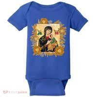Our Lady Of Perpetual Help Blessed Mother Mary Catholic Icon Gift Baby Bodysuit thumb 0