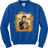 Our Lady Of Perpetual Help Blessed Mother Mary Catholic Icon Gift Kids Sweatshirt thumb 0