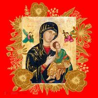 Our Lady Of Perpetual Help Blessed Mother Mary Catholic Icon Gift Santa Hat thumb 1