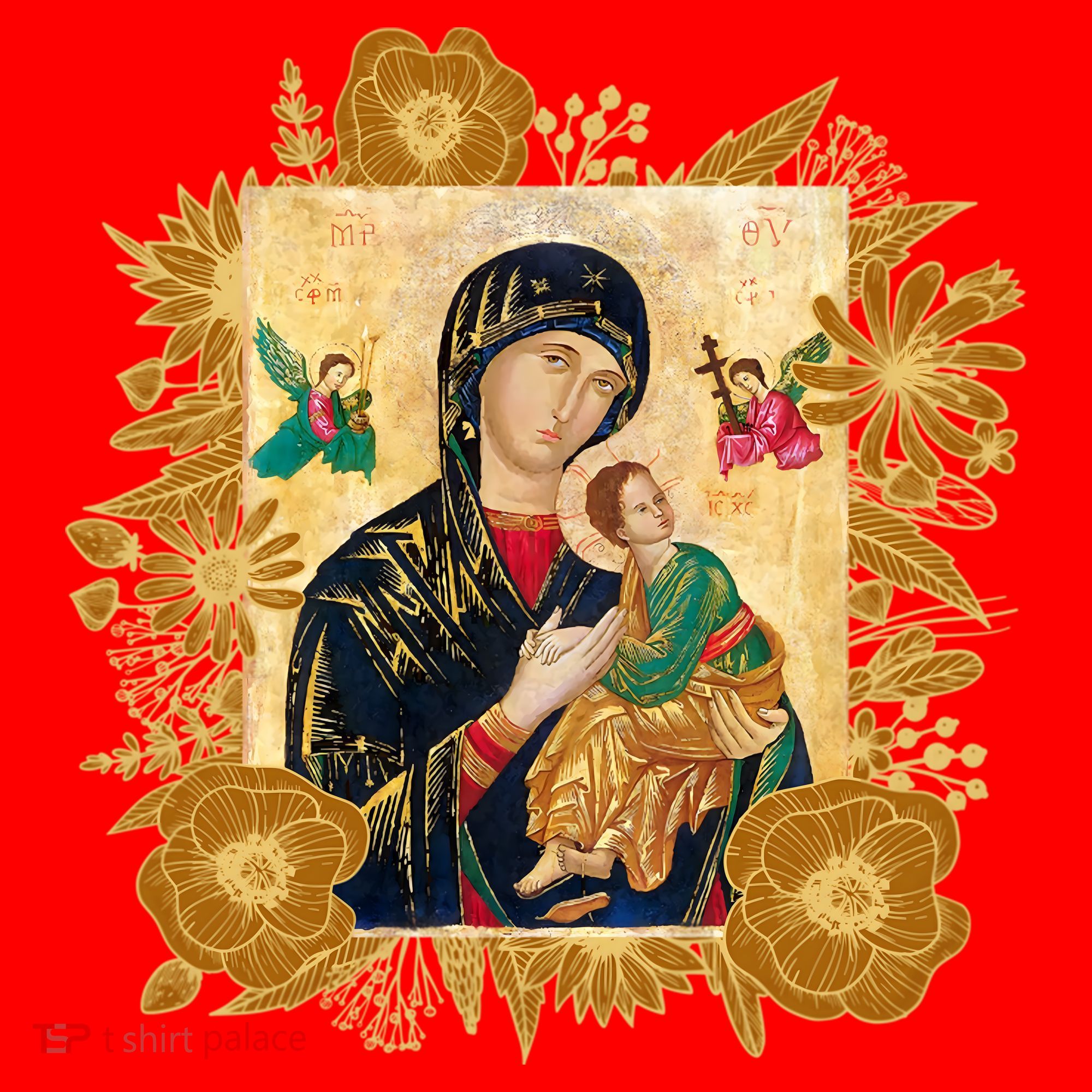 Our Lady Of Perpetual Help Blessed Mother Mary Catholic Icon Gift Santa Hat